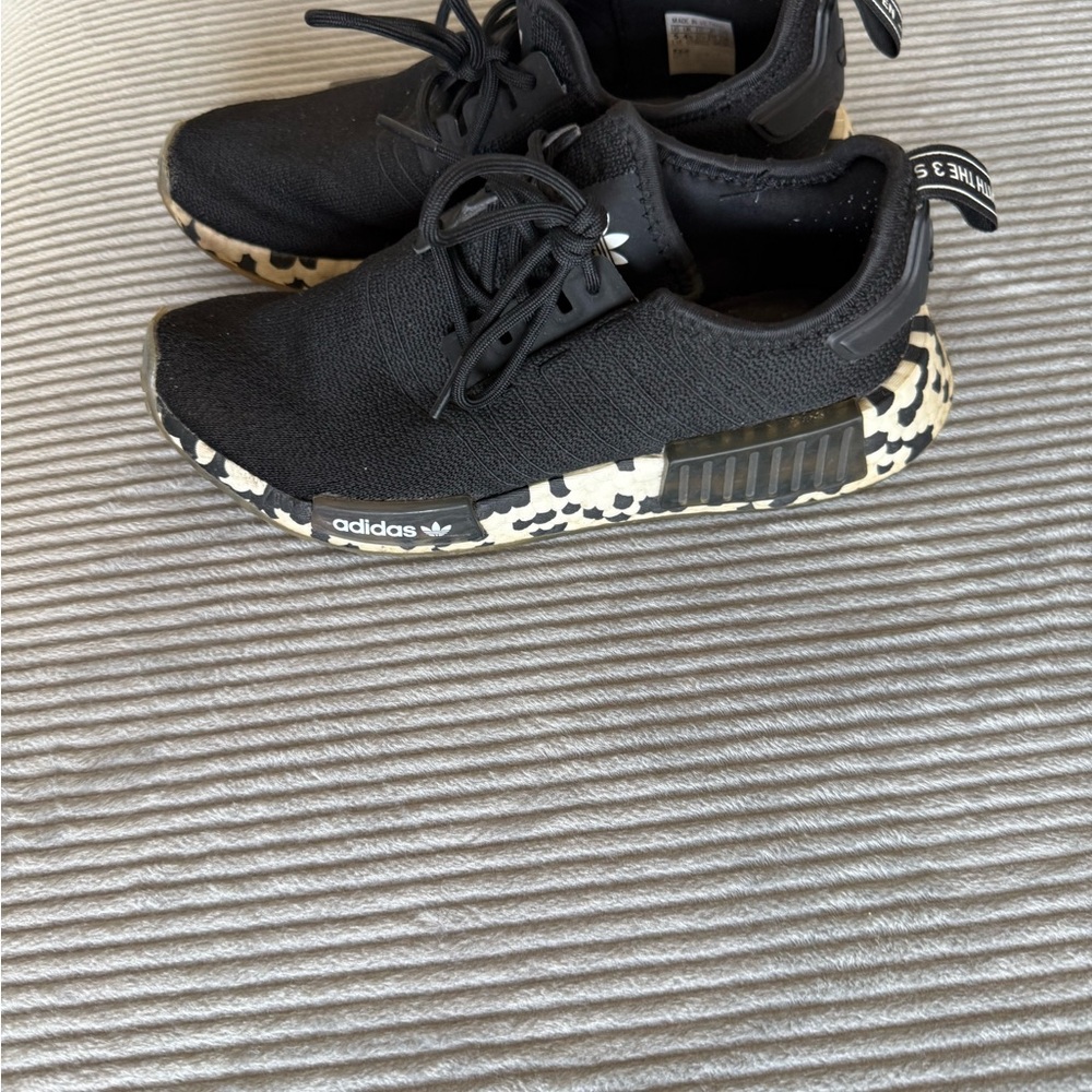 Adidas Black Sneakers with Patterned Sole